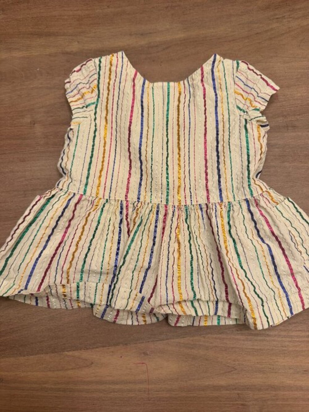 Hanna Andersson Rainbow & Gold Stripe Dress 3-6M
